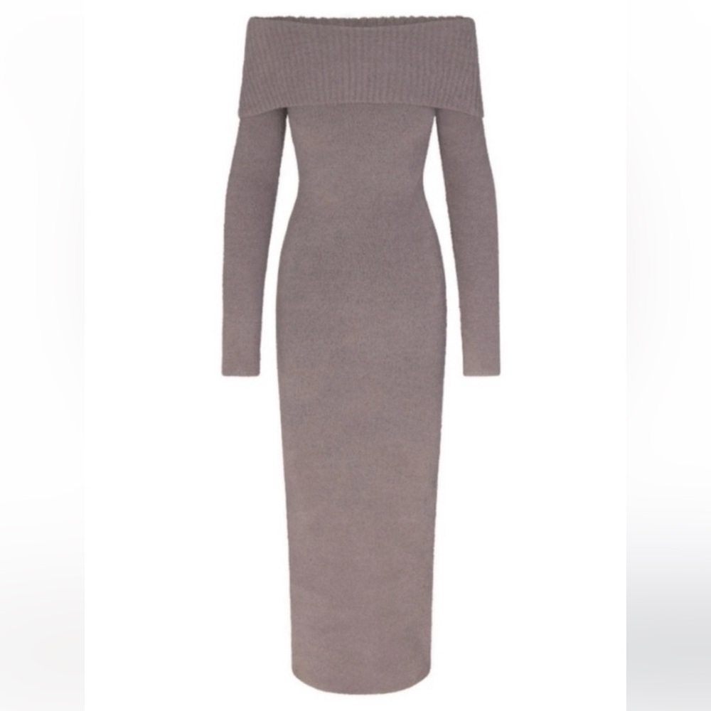 SKIMS Cozy Off the Shoulder Dress